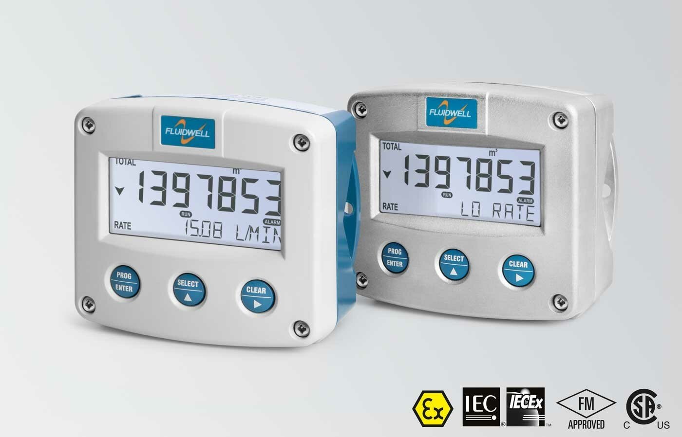 FLUIDWELL F013 Intrinsically safe - Flow rate Monitor / Totalizer | with one high / low alarm output | Ambient temperature: -40°C to +80°C (-40°F to 176°F). - generaltechuae