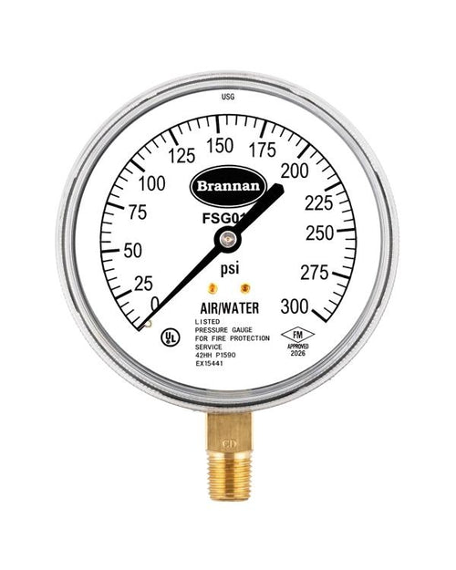 Brannan 36/501/1 | Fire Sprinkler Pressure Gauge | 0-300 psi psi/bar, Water - generaltechuae