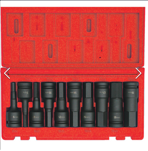 Kennedy KEN5839882K |  HEXAGON BIT DRIVER SET | IMPACT 1/2" SQUARE DRIVE |  6mm - 19mm (10-PIECE)