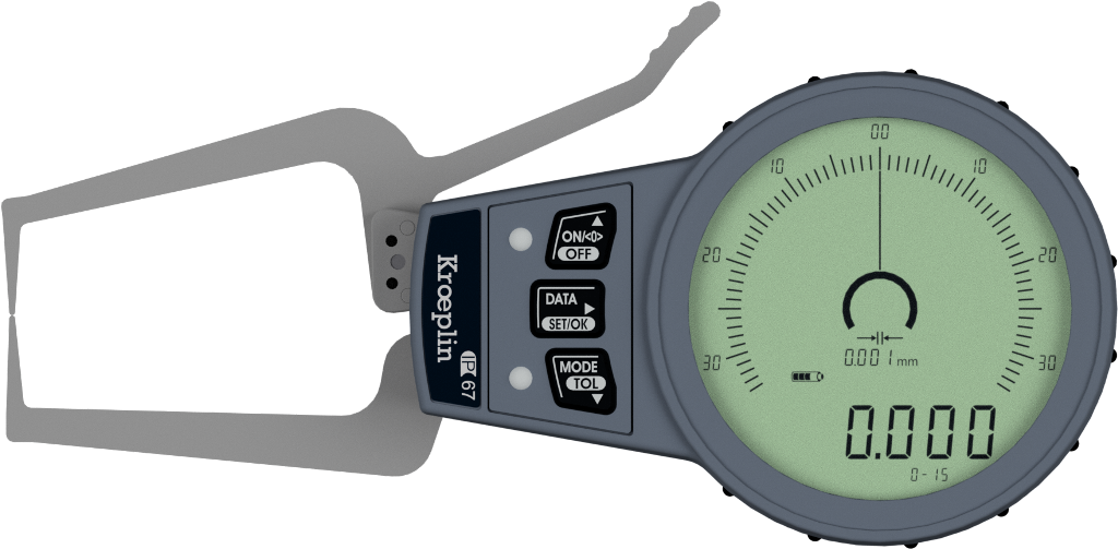 KROEPLIN C015S, 0 - 15MM, DIGITAL EXTERNAL MEASURING GAUGE FOR GROOVES AND THICKNESS MEASUREMENT - generaltechuae
