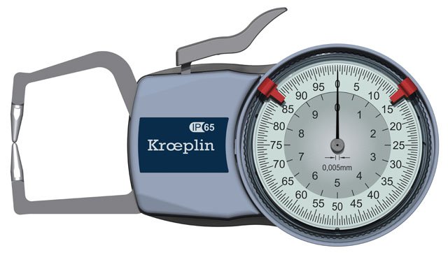 KROEPLIN D110,  0 - 10 MM, ANALOG EXTERNAL MEASURING GAUGE FOR GROOVES AND THICKNESS MEASUREMENT - generaltechuae