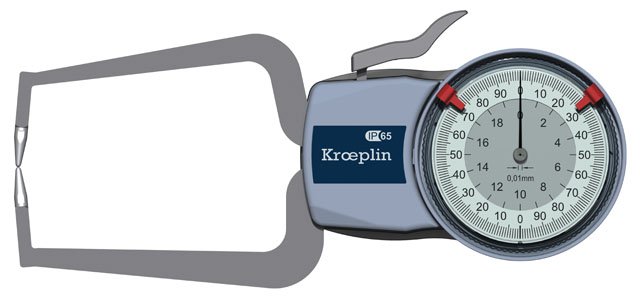 Kroeplin D220, 0 - 20 MM, ANALOG EXTERNAL MEASURING GAUGE FOR GROOVES AND THICKNESS MEASUREMENT - generaltechuae