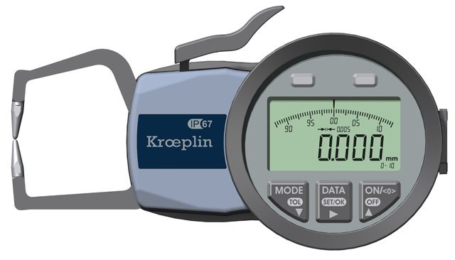 KROEPLIN K110,  0 - 10MM, DIGITAL EXTERNAL MEASURING GAUGE FOR GROOVES AND THICKNESS MEASUREMENT - generaltechuae