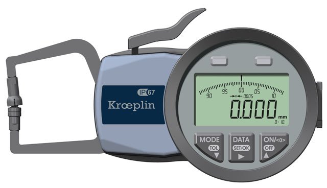 KROEPLIN K110T, 0 - 10 mm, DIGITAL EXTERNAL MEASURING GAUGE FOR GROOVES AND THICKNESS MEASUREMENT