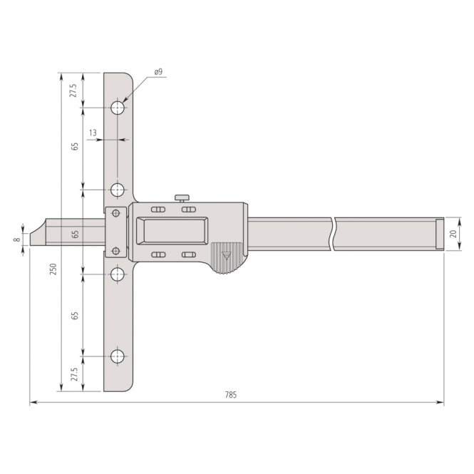 Mitutoyo 571-215-10 ABSOLUTE Digimatic Depth Gauge 0-600mm / 0-24", Resolution 0.01 mm (.0005")
