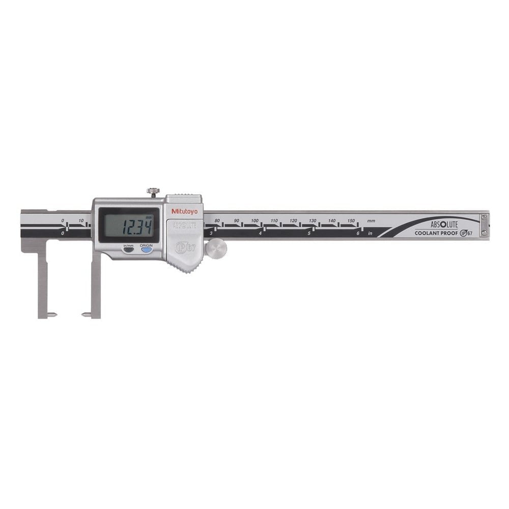 Mitutoyo 573-752 ABSOLUTE Digimatic Neck Point Type Caliper 0-150mm / 0-6"