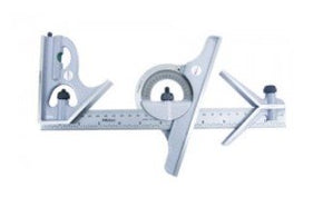 Mitutoyo 180-907B | Combination Square Set | Series 180 | Resolution 1mm, 0.5mm or 1/32 inch, 1/64 inch | Size 300mm or 12 inch