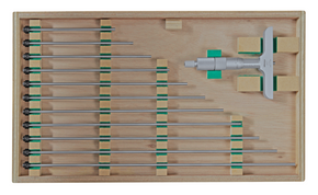 Mitutoyo  129-150 Depth Micrometer, Interchangeable Rods 0-12", 4" Base - generaltechuae