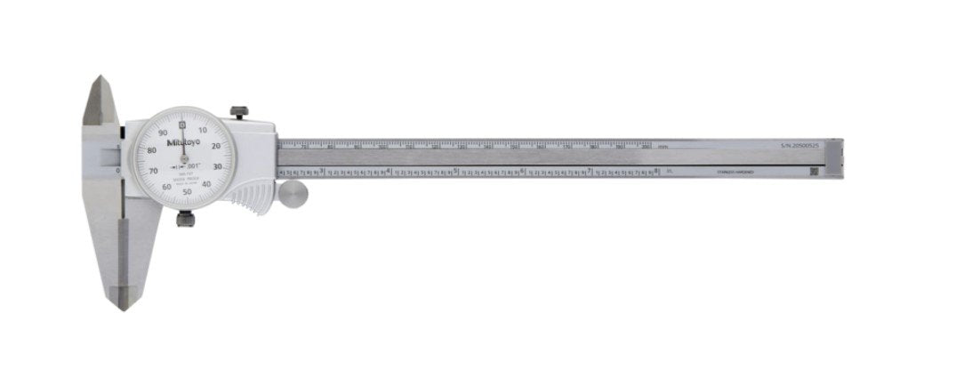 Mitutoyo 505-737 | Dial Caliper | Series 505 | OD Carbide Tipped Jaws | Graduation 0.001 Inch | Accuracy ±0.002 Inch | Range 0 to 8 Inch | Weight 185 g - generaltechuae