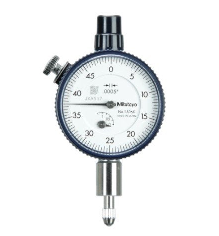 Mitutoyo 1506SB | Dial Indicator| Flat Back | AGD/ ANSI | Series 1 | Graduation 0.0005 inch | Range 0.125 inch - generaltechuae