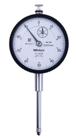 Mitutoyo 2052AB-19 | Dial Gauge | Flat Back | ISO Type | Series 2 | Jewelled Bearing | Graduation 0.01mm | Range 30mm