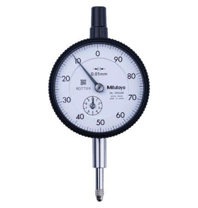 Mitutoyo 2902AB | Dial Gauge | Flat Back | ISO Type | Series 2 | Reverse Dial Face | Graduation 0.01 mm | Range 10 mm