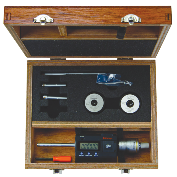 Mitutoyo 468-976 Digital 3-Point Internal Micrometer Set 0.275-0.5", Interchange. Head IP65, TIN - generaltechuae