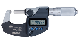 Mitutoyo 293-335-30 | Digital Micrometer IP65, Inch/Metric | Range 0 - 1" (0 - 25.4 mm) |  Friction Thimble, with Data Output - generaltechuae