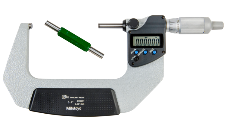 Mitutoyo 293-347-30 | Digital Micrometer IP65 | Inch/Metric Range 3 - 4" (76.2 - 101.6 mm) | w/o Output, Ratchet Thimble - generaltechuae
