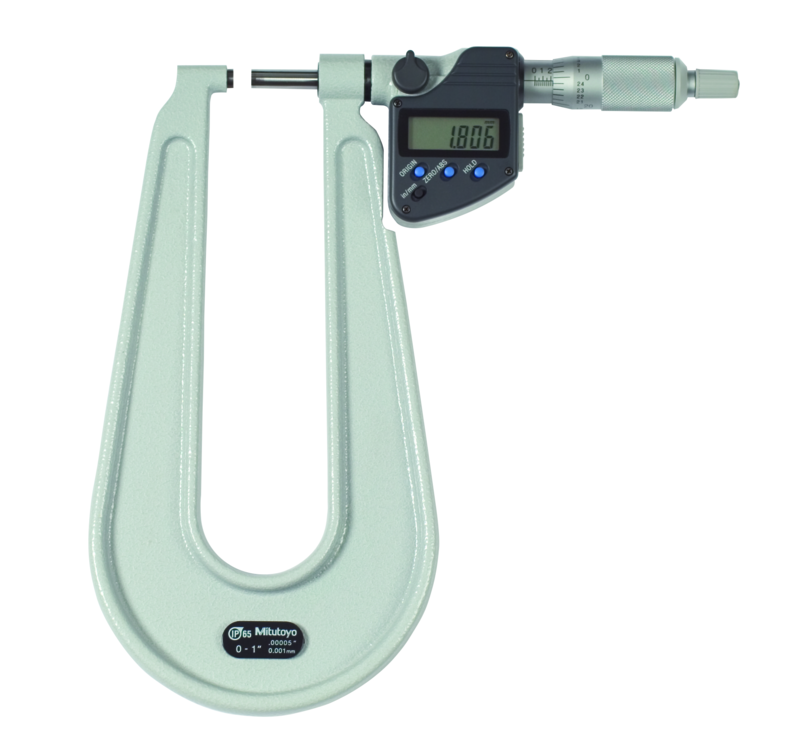 Mitutoyo 389-361-30 Digital Sheet Metal Micrometer IP65 Inch/Metric, 0-1", Spherical Anvil - generaltechuae