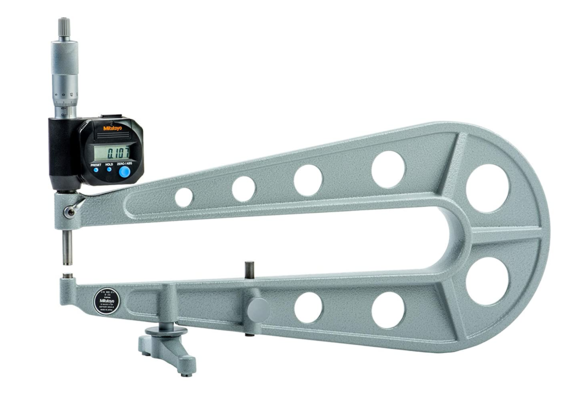 Mitutoyo 389-714 Digital Sheet Metal Micrometer Inch/Metric, 0-1", 12" Throat - generaltechuae