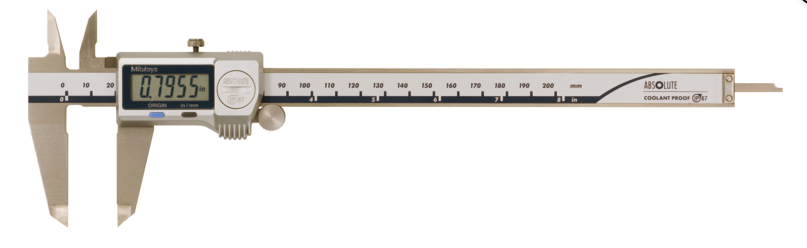 Mitutoyo 500-763-20 Digital ABS Caliper Coolant Proof IP67 Inch/Metric,  0 - 200 mm (0 - 8") - generaltechuae