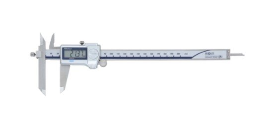 Mitutoyo 573-602-20 | Digital ABS Offset Caliper | Series 573 | With Thumb Roller and Data Output | Digital Step 0.01 mm | Range 0 to 200 mm | Weight 198 g - generaltechuae