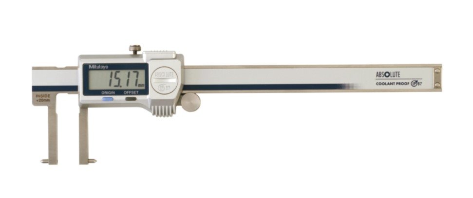 Mitutoyo 573-646-20 | Digital ABS Inside Point Jaw Caliper | Series 573 | With Thumb Roller and Data Output | Offset 20 mm | Range 20.1 to 170 mm | Weight 157 g