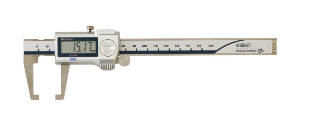 Mitutoyo 573-651-20 | Digital ABS Neck Caliper | Series 573 | With Thumb Roller and Data Output | Resolution 0.01 mm | Range 0 to 150 mm | Weight 157 g - generaltechuae