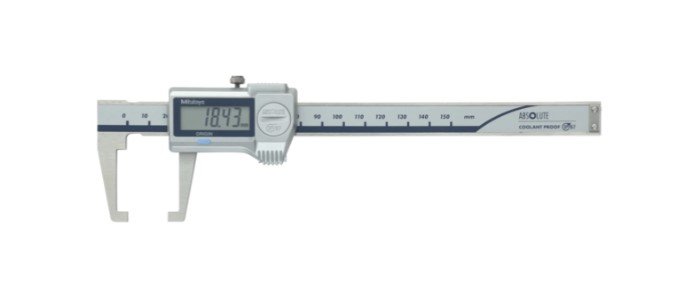 Mitutoyo 573-653-20 | Digital ABS Neck Caliper | Series 573 | With Data Output | Resolution 0.01 mm | Range 0 to 150 mm | Weight 157 g - generaltechuae
