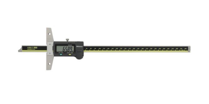 Mitutoyo 571-203-30 | Digital ABS Depth Gauge | Series 571 | Digital Step 0.01 mm | Accuracy ±0.03 mm | Range 0 to 300 mm | Weight 310 g - generaltechuae