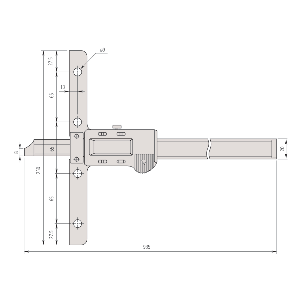 Mitutoyo 571-217-10 ABSOLUTE Digimatic Depth Gauge 0-1000mm / 0-40", Resolution 0.01 mm (.0005") - generaltechuae