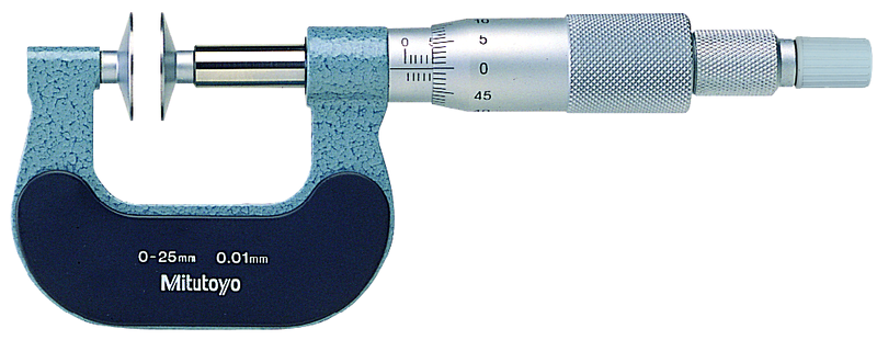 Mitutoyo 169-201 Disc Micrometer, Non-Rotating Spindle 0-25mm, Disk=20mm - generaltechuae