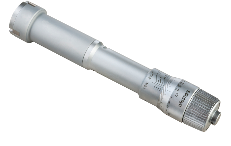 Mitutoyo 368-867, 3-Holtest (Type II) Three-Point Bore Micrometer Economy Type, Range 1 - 1.2", Graduation .0002" - generaltechuae