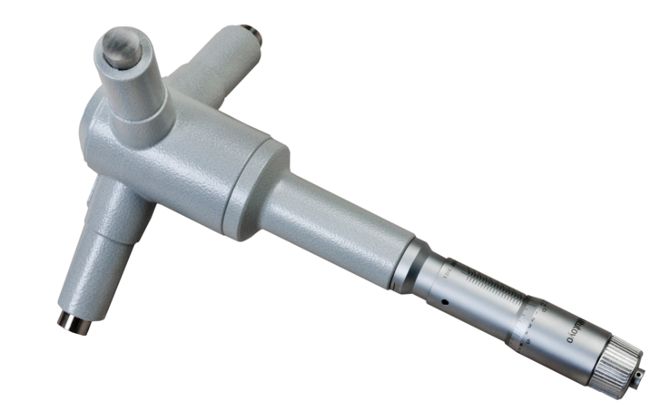 Mitutoyo 368-877, 3-Holtest (Type II) Three-Point Bore Micrometer Economy Type, Range 7 - 8", Graduation.0002" - generaltechuae