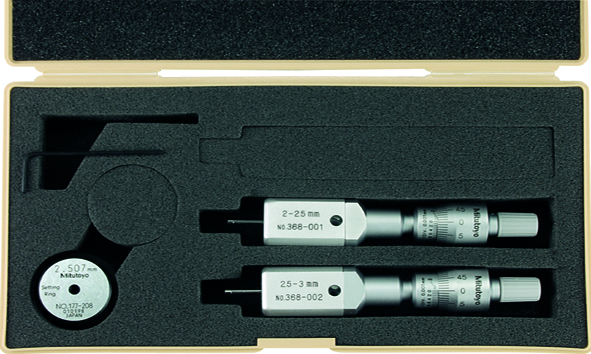 Mitutoyo 368-906 2-Point Internal Micrometer Holtest Set 2-3mm (2 pcs.) - generaltechuae