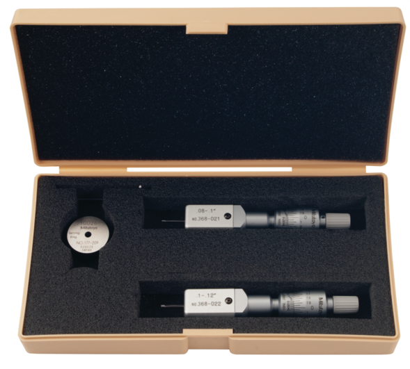 Mitutoyo 368-926 3-Point Internal Micrometer Holtest Set 0.08-0.12" (2 pcs.) - generaltechuae