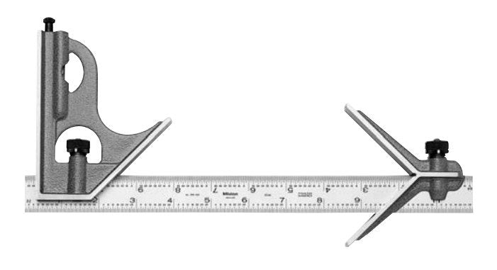 Mitutoyo 180-603 | Combination Square Set | Stainless Steel | Range 24-inch/600mm | Graduation 1/32-inch, 1/64-inch, 1mm, 0.5mm