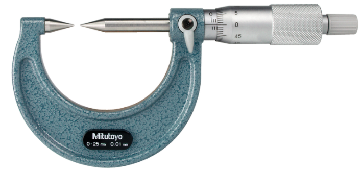 Mitutoyo 112-165 Point Micrometer with Carbide Tip 0-25mm, 15° Tip - generaltechuae