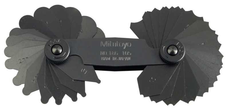 Mitutoyo 186-105 Radius Gauge 1-7mm, 34 Pairs - generaltechuae