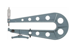 Mitutoyo 118-103 | Sheet Metal Micrometer | Flat Anvil or Spindle | Series 118 | Graduation 0.01mm | Throat Depth 300mm | Range 0 to 25mm