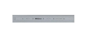 Mitutoyo 182-107 | Steel Rule | Wide Rigid Rule | Series 182 | Inch or Metric | Accuracy ±0.006 inch or ±0.15 mm | Width 0.75 inch | Range 0 to 6 inch