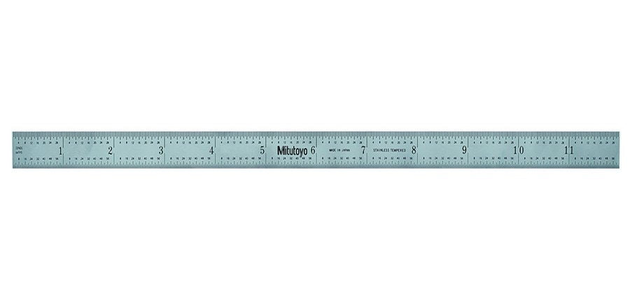 Mitutoyo 182-122 | Steel Rule | Wide Rigid Rule | Series 182 | Accuracy ±0.006 Inch | Width 1.0 Inch | Range 0 to 12 Inch - generaltechuae