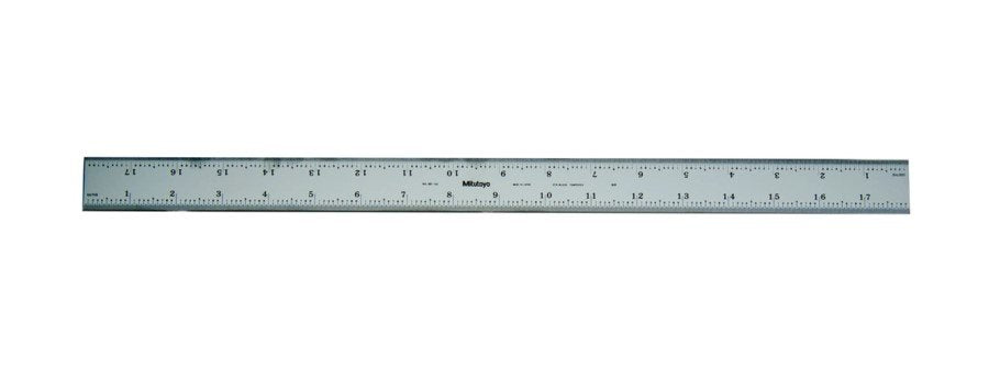 Mitutoyo 182-142 | Steel Rule | Wide Rigid Rule | Series 182 | Accuracy ±0.006 Inch | Width 0.813 Inch | Range 0 to 18 Inch - generaltechuae