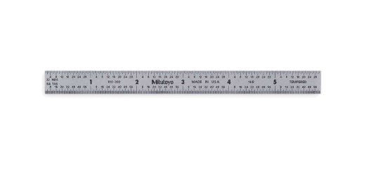 Mitutoyo 182-202 | Steel Rule | Fully-Flexible Rule | Series 182 | Accuracy ±0.006 inch | Width 0.5 inch | Range 0 to 6 inch - generaltechuae
