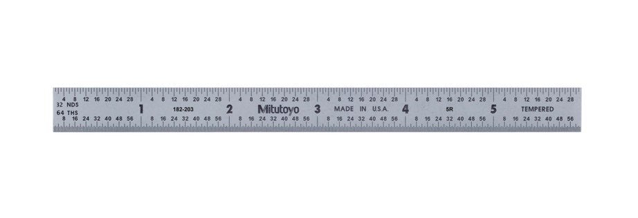 Mitutoyo 182-203 | Steel Rule | Fully-Flexible Rule | Series 182 | Accuracy ±0.006 inch | Width 0.5 inch | Range 0 to 6 inch - generaltechuae