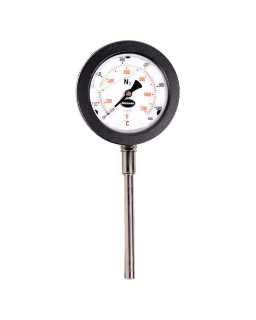Brannan 93/400/4 | Marine Exhaust Gas Thermometer | 100 mm dial, +50 to +650 °C/°F, 300 mm stem - generaltechuae