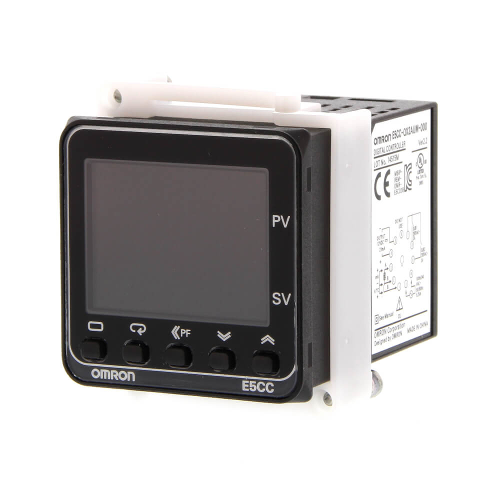 Omron E5CC-RW2AUM-000, E5CC Panel Mount PID Temperature Controller, 96 x 96mm 2 Input, 3 Output Relay, 100 → 240 V ac Supply Voltage