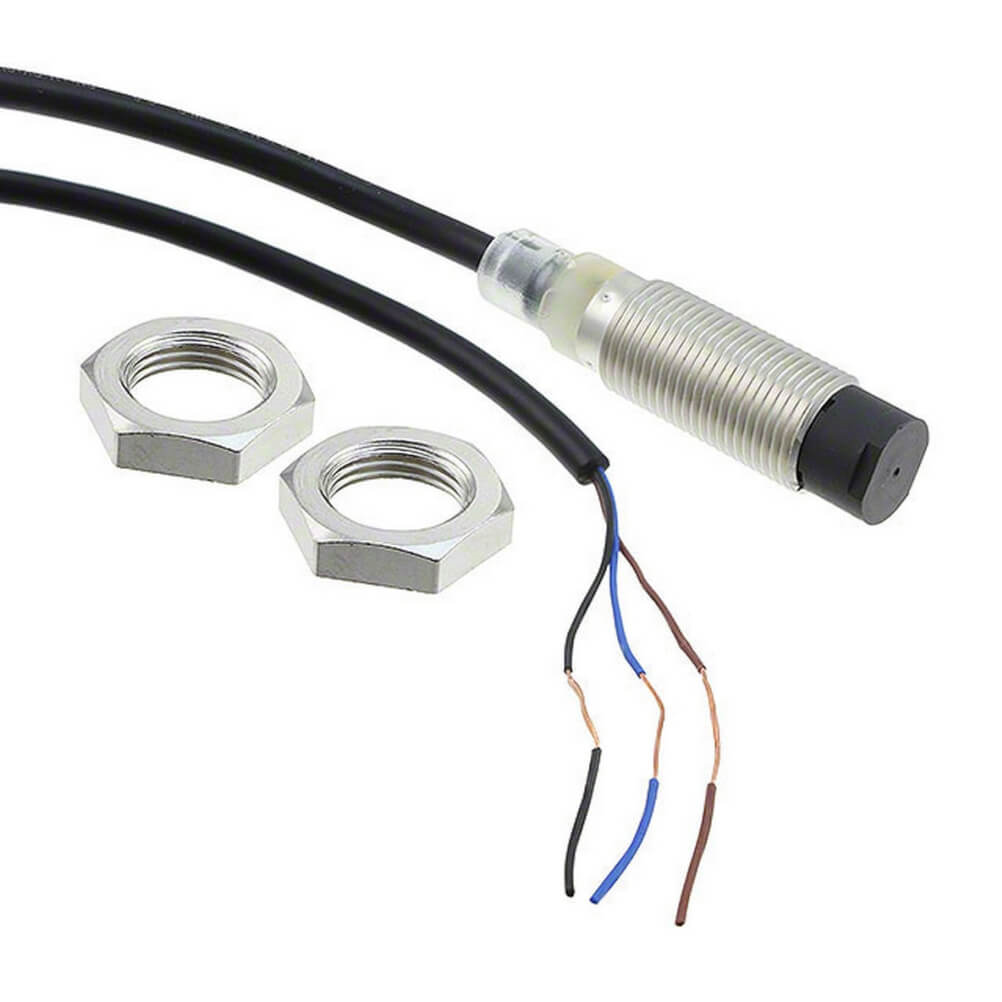 Omron E2B-M12KS02-WP-C1 2M, Inductive Threaded Barrel Proximity Sensor, M12, 2 mm Detection, NPN NO, 10 → 30 V dc