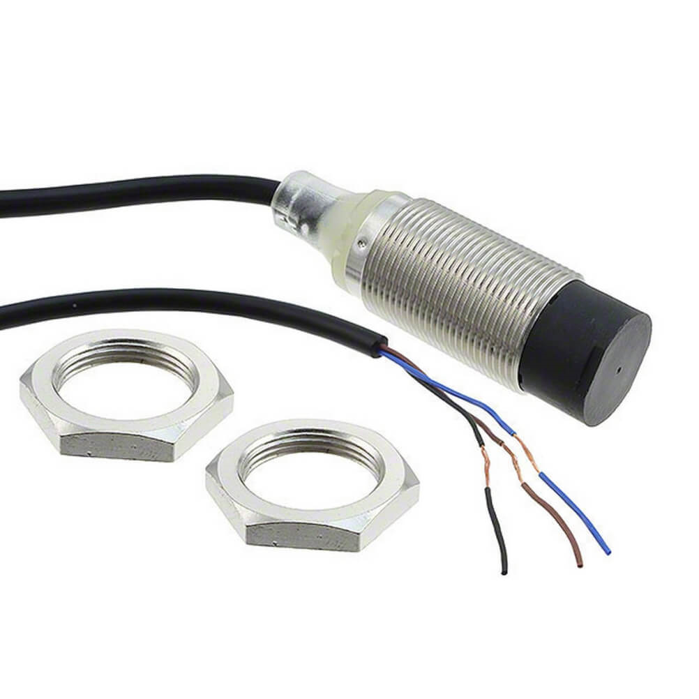 Omron E2B-M18KN16-WP-B1 2M, Inductive Threaded Barrel Proximity Sensor, M18, 16 mm Detection, PNP NO, 12 → 24 V dc