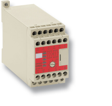 Omron G9SA-301 AC/DC24, G9SA 1 Auxiliary Contacts Safety Relay 24V ac/dc, Single/Dual-Channel 3 Safety Contacts
