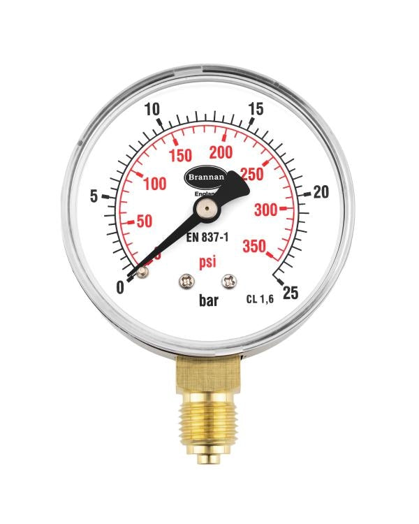 Brannan 34/482/0 | General Purpose Pressure Gauge | 63 mm, 0 to 160 bar, 1/4 in BSP back - generaltechuae