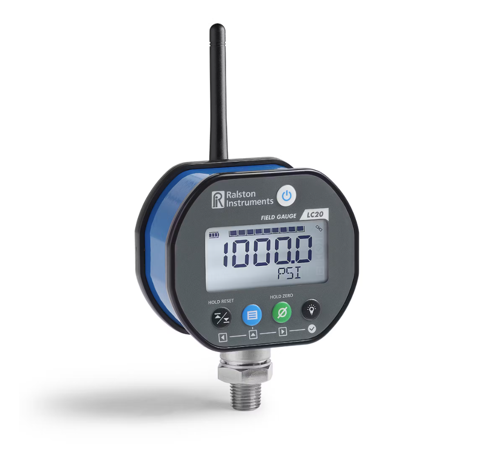 Ralston LC20-GX2H-00-B1 | Digital Pressure Gauge | 15,000 psi / 100 MPa | 1/4" Female High Pressure bottom connection | Bluetooth radio - generaltechuae