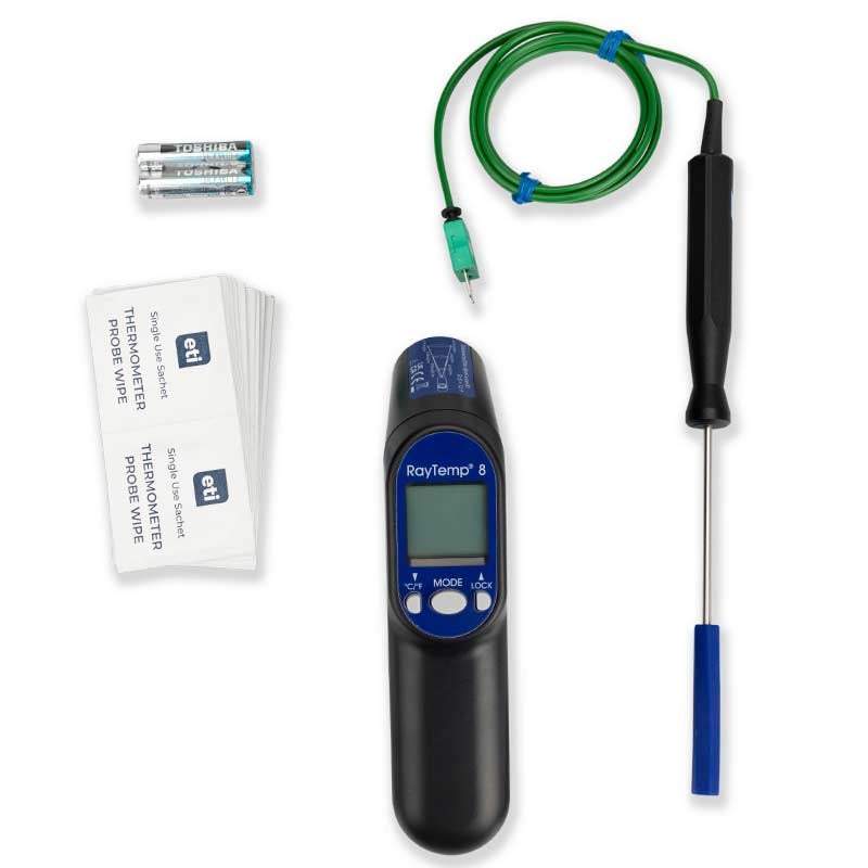 ETI 860-845 | RayTemp 8 Infrared Thermometer Kit | IR + Type K Probe, 12:1 - generaltechuae (2)